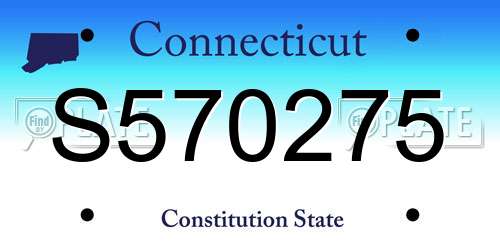 S570275 Connecticut License Plate