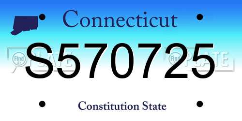 S570725 Connecticut License Plate