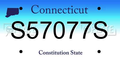 S57077S Connecticut License Plate