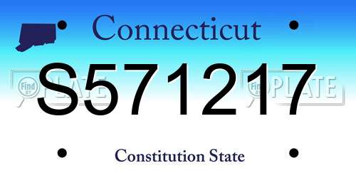 S571217 Connecticut License Plate