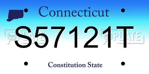 S57121T Connecticut License Plate