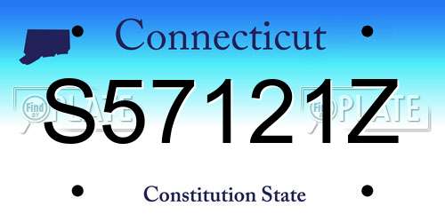 S57121Z Connecticut License Plate