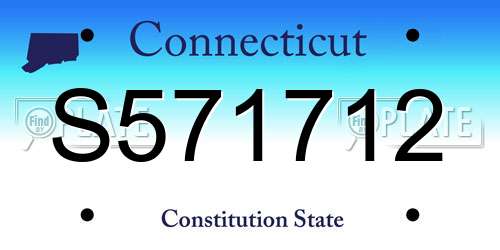 S571712 Connecticut License Plate