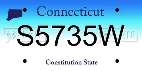 S5735W Connecticut License Plate