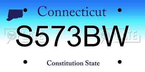 S573BW Connecticut License Plate