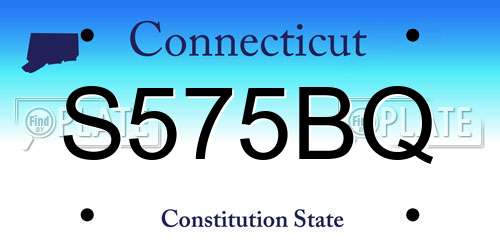 S575BQ Connecticut License Plate