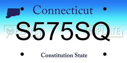 S575SQ Connecticut License Plate