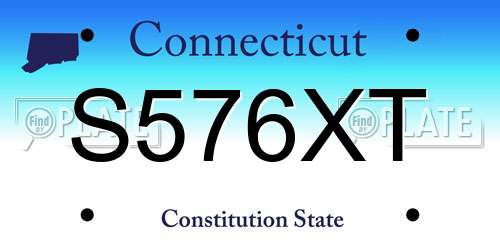 S576XT Connecticut License Plate