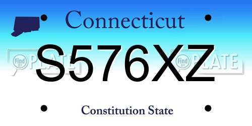 S576XZ Connecticut License Plate