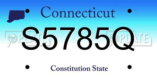 S5785Q Connecticut License Plate