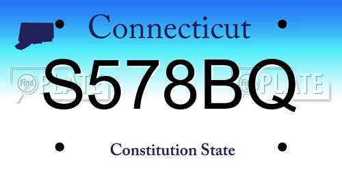 S578BQ Connecticut License Plate