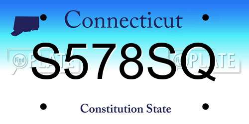 S578SQ Connecticut License Plate