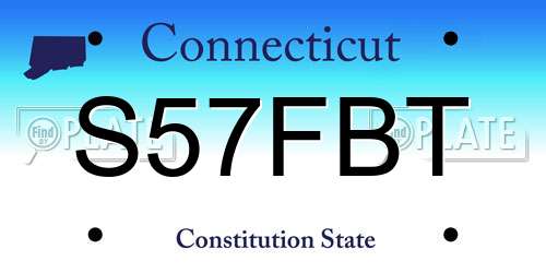 S57FBT Connecticut License Plate