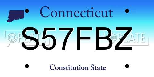 S57FBZ Connecticut License Plate