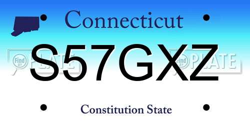 S57GXZ Connecticut License Plate