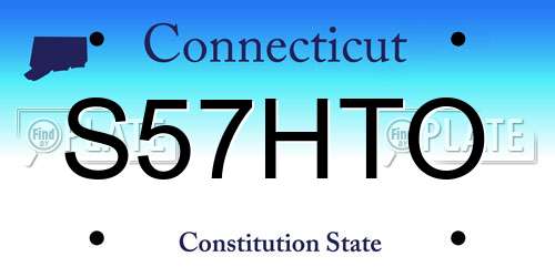 S57HTO Connecticut License Plate