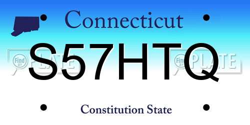 S57HTQ Connecticut License Plate