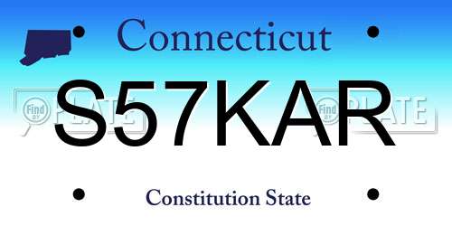 S57KAR Connecticut License Plate