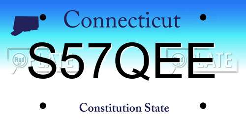 S57QEE Connecticut License Plate