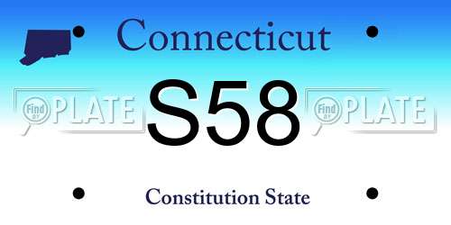 S58 Connecticut License Plate