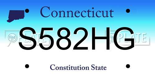 S582HG Connecticut License Plate