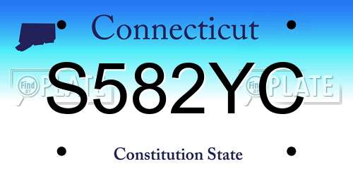 S582YC Connecticut License Plate