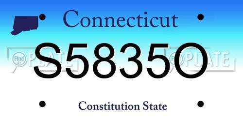 S5835O Connecticut License Plate