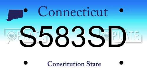 S583SD Connecticut License Plate