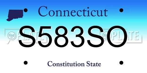 S583SO Connecticut License Plate