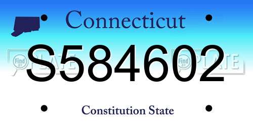 S584602 Connecticut License Plate