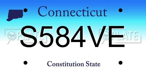 S584VE Connecticut License Plate