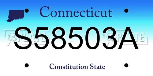 S58503A Connecticut License Plate