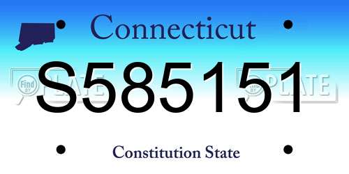 S585151 Connecticut License Plate
