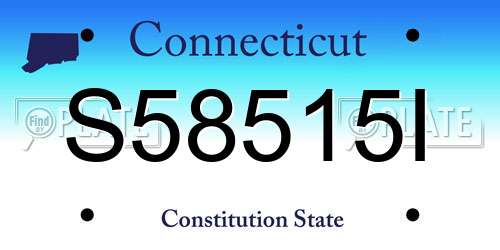S58515I Connecticut License Plate
