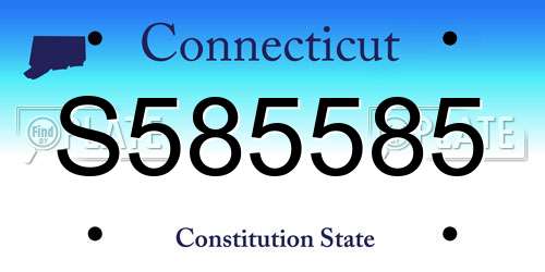 S585585 Connecticut License Plate