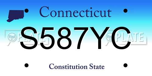 S587YC Connecticut License Plate