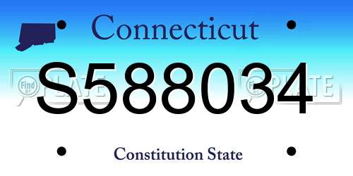 S588034 Connecticut License Plate