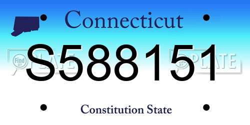 S588151 Connecticut License Plate