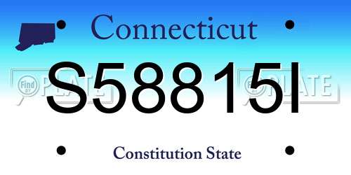 S58815I Connecticut License Plate