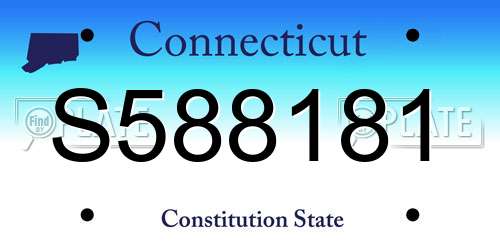 S588181 Connecticut License Plate