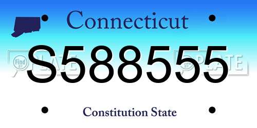 S588555 Connecticut License Plate