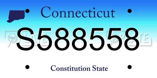 S588558 Connecticut License Plate