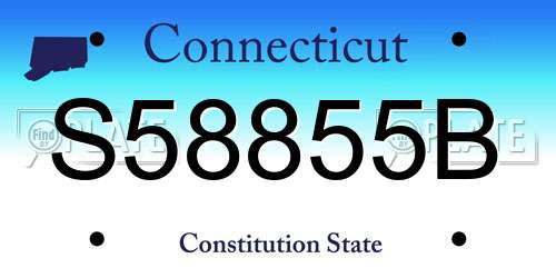 S58855B Connecticut License Plate