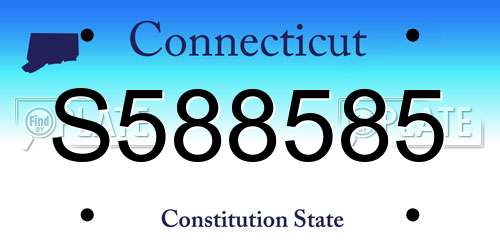 S588585 Connecticut License Plate