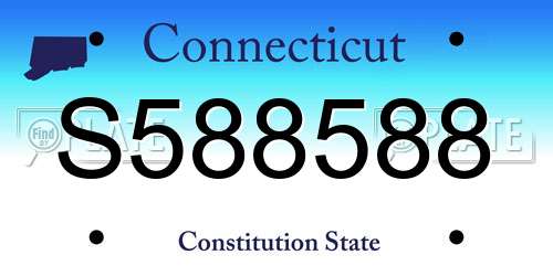S588588 Connecticut License Plate