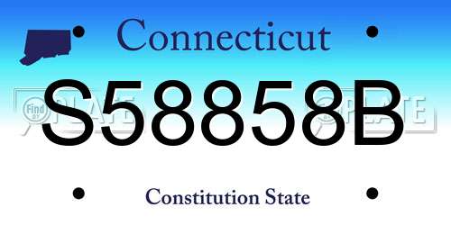 S58858B Connecticut License Plate