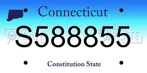 S588855 Connecticut License Plate