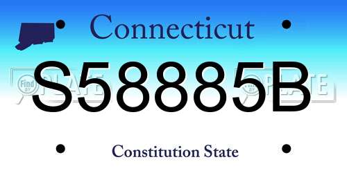 S58885B Connecticut License Plate