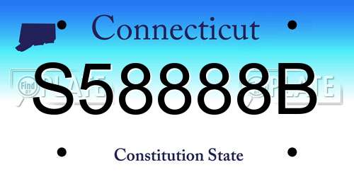 S58888B Connecticut License Plate