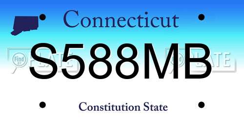 S588MB Connecticut License Plate